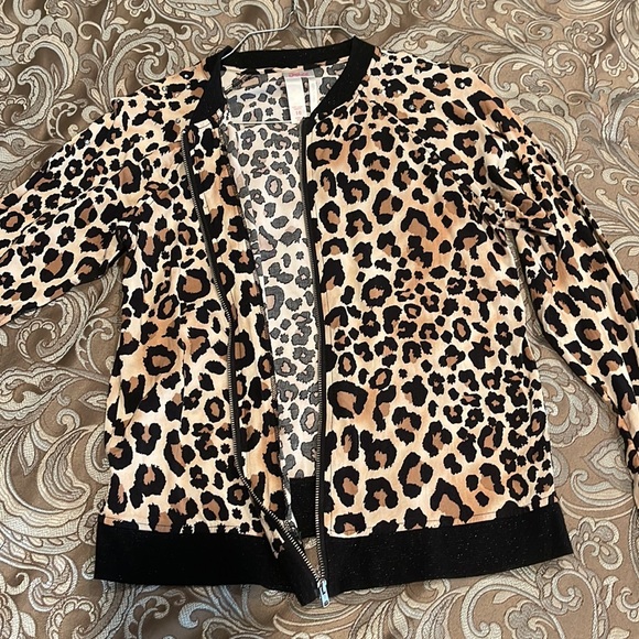 Girls Justice jacket unlined leopard print size 16 - Picture 7 of 8